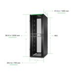 Imagen del APC armario rack de 48U en color negro, ideal para centros de datos, SKU AR3357B2