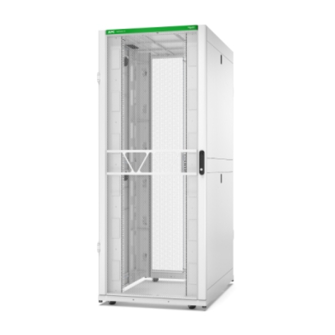 APC Armario Rack 42U Independiente Blanco con Puertas Perforadas Armario rack de 42 unidades de APC, modelo AR3380W2, en color blanco con puertas perforadas. Ideal para centros de procesamiento de datos (CPD) y servidores.