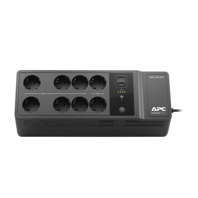 APC BE850G2-GR sistema de alimentación ininterrumpida (UPS) En espera (Fuera de línea) o Standby (Offline) 0,85 kVA 520 W 8 salidas AC 1 APC BE850G2-GR sistema de alimentación ininterrumpida