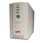 Vista frontal del sistema de alimentación ininterrumpida APC Back-UPS CS 325 sin software, con capacidad de 0,325 kVA y potencia de 210 W. SKU: BK325I