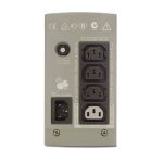 Vista frontal del sistema de alimentación ininterrumpida APC Back-UPS CS 325 sin software, con capacidad de 0,325 kVA y potencia de 210 W. SKU: BK325I