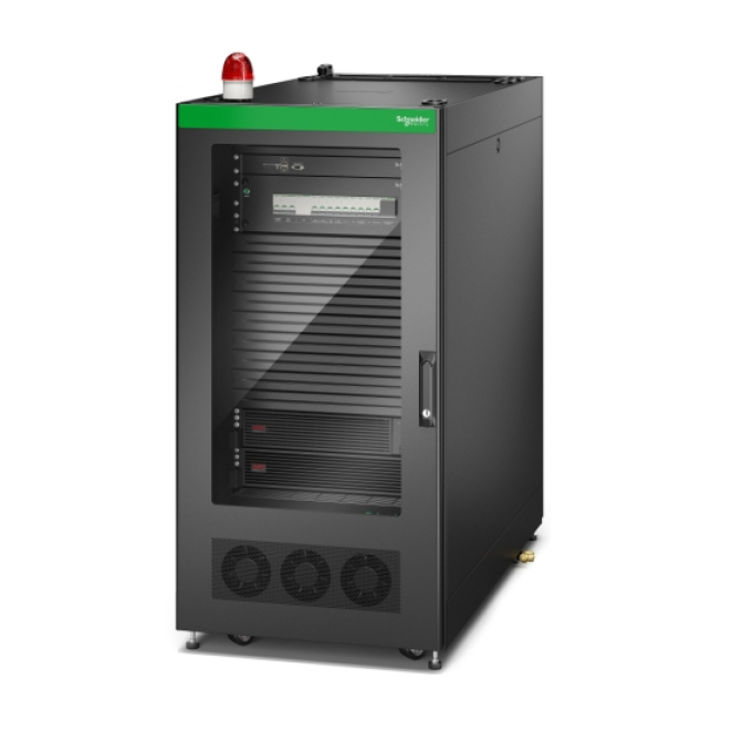 APC armario rack independiente 24U negro con gestión de cables Armario rack APC independiente de 24U en color negro, modelo EMDC24U3KP2, diseñado para gestión de cables en centros de datos.