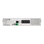 Imagen del sistema de alimentación ininterrumpida APC modelo SMC1000I-2UC con capacidad de 1 kVA y 600 W, pantalla LCD y 4 salidas AC, SKU SMC1000I-2UC