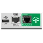 Vista frontal del APC SMT1000RMI2UC, un sistema de alimentación ininterrumpida (UPS) de línea interactiva con capacidad de 1 kVA y 700 W, que cuenta con 4 salidas AC. SKU: SMT1000RMI2UC.