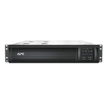 Vista frontal del APC SMT1000RMI2UC, un sistema de alimentación ininterrumpida (UPS) de línea interactiva con capacidad de 1 kVA y 700 W, que cuenta con 4 salidas AC. SKU: SMT1000RMI2UC.