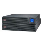 Vista frontal del APC SRV1KRILRK-E, un sistema de alimentación ininterrumpida UPS con capacidad de 1 kVA y 900 W, SKU SRV1KRILRK-E