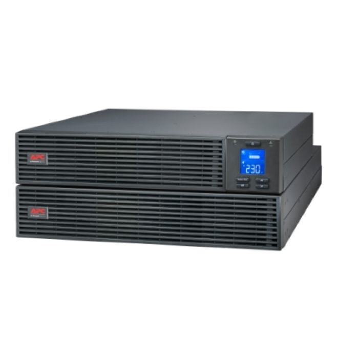 APC sistema de alimentación ininterrumpida UPS 1 kVA 900 W Vista frontal del APC SRV1KRILRK-E, un sistema de alimentación ininterrumpida UPS con capacidad de 1 kVA y 900 W, SKU SRV1KRILRK-E