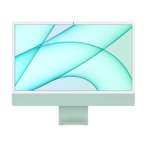 Apple iMac de 24 pulgadas con procesador M1, 8GB de RAM, SSD de 512GB, macOS Big Sur y conectividad Wi-Fi 6, modelo FGPJ3LL/A en color verde.