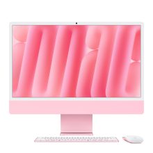 Apple iMac todo en uno con pantalla de 23.5 pulgadas, resolución 4480 x 2520 pixeles, 24 GB de RAM, 512 GB SSD, macOS, color rosa. SKU MD2U4Y/A