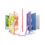 Apple iMac todo en uno con pantalla de 23.5 pulgadas, resolución 4480 x 2520 pixeles, 24 GB de RAM, 512 GB SSD, macOS, color rosa. SKU MD2U4Y/A