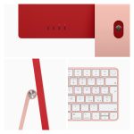 Apple iMac con pantalla de 24 pulgadas, procesador M1, 8 GB de RAM, 256 GB SSD, macOS Big Sur y Wi-Fi 6, SKU MGPM3ZE/A, en color rosa.