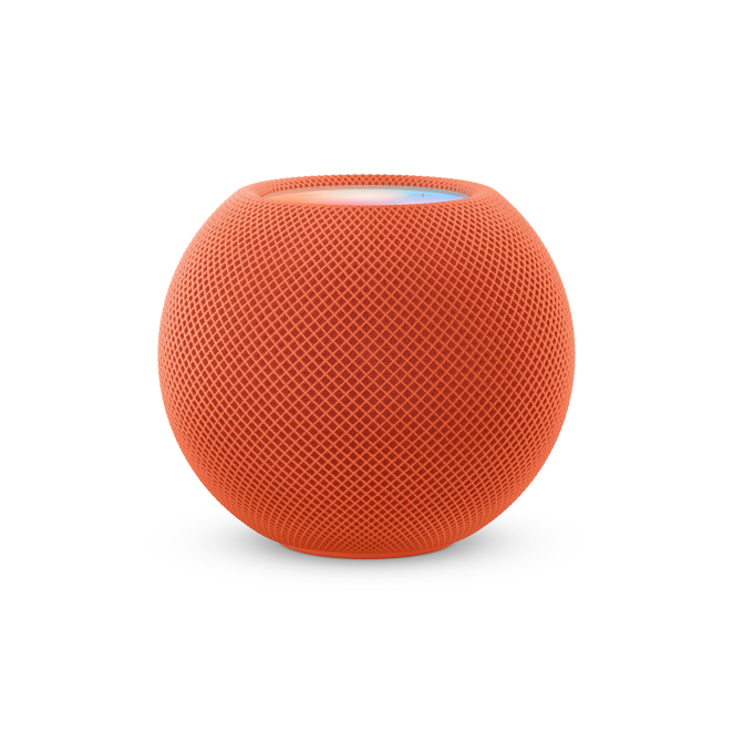 Altavoz inteligente Apple HomePod mini con tecnología de sonido envolvente Vista del altavoz inteligente Apple HomePod mini, con tecnología de sonido envolvente, SKU MJ2D3Y/A