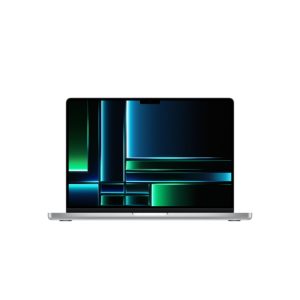 Vista frontal del Apple MacBook Pro con chip M2 Pro, 16 GB de RAM, SSD de 512 GB, pantalla de 14.2 pulgadas y Wi-Fi 6E. SKU MPHH3ZE/A.