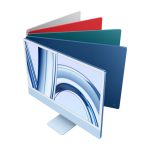 Apple iMac con procesador M3, pantalla de 23.5 pulgadas 4480 x 2520 pixeles, 8GB de RAM, 256GB SSD, Wi-Fi 6E, en color azul, SKU MQRC3Y/A