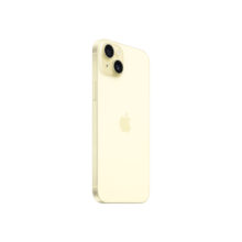 Imagen del Apple iPhone 15 Plus amarillo con 128 GB de almacenamiento, doble SIM, iOS 17, conectividad 5G y USB Tipo C. SKU: MU123