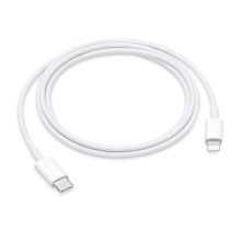Cabo Apple MUQ93ZM/A de USB-C a conector Lightning de 1 metro de longitud, ideal para sincronización y carga de dispositivos.