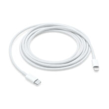 Apple cable de conector Lightning 2 metros en color blanco, modelo MW2R3ZM/A. Ideal para cargar y transferir datos en dispositivos Apple.