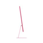 Vista frontal del Apple iMac todo en uno con procesador Apple M, pantalla de 23.5 pulgadas con resolución 4480 x 2520 píxeles, 16 GB de RAM, 256 GB SSD y macOS, color rosa. SKU: MWUG3Y/A