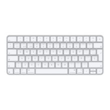 Teclado Apple Magic blanco en español con conexión USB y Bluetooth, SKU: MXCL3Y/A. Teclado QWERTY para múltiples dispositivos.