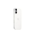 Imagen del Apple iPhone 16 blanco con pantalla de 6.1 pulgadas, doble SIM, iOS 18, 5G y 256 GB de almacenamiento. SKU MYEF3QL/A