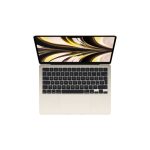 Apple MacBook Air con procesador M2, pantalla de 13.6 pulgadas, 8 GB de RAM, SSD de 256 GB, Wi-Fi 6 y macOS Monterey en color beige. SKU Z15Y000D9