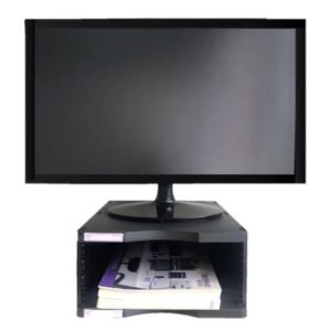 Soporte para monitor de piso marca Archivo 2000 en color negro, modelo 6611 NE, ajustable para distintas alturas y ángulos.