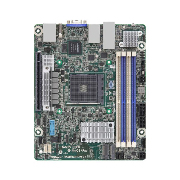 Placa base Asrock B550D4ID-2L2T AMD B550 con zócalo AM4 y formato mini ITX, SKU B550D4ID-2L2T