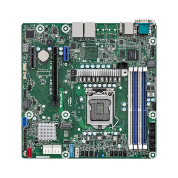 Imagen de la placa base Asrock E3C252D4U con chipset Intel C252, tipo micro ATX y Socket H5 LGA 1200. SKU: E3C252D4U
