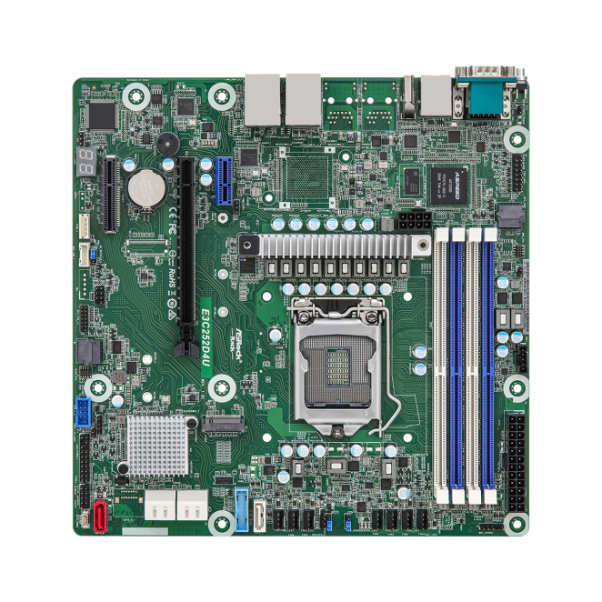 Asrock placa base Intel C252 micro ATX con Socket H5 LGA 1200 Imagen de la placa base Asrock E3C252D4U con chipset Intel C252, tipo micro ATX y Socket H5 LGA 1200. SKU: E3C252D4U