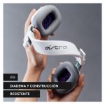 ASTRO Gaming A10 Headset in grey and green, featuring a 3.5mm jack, a flip-to-mute microphone and SKU 939-002052