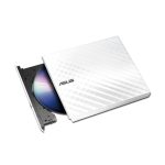 Unidad de disco óptico ASUS SDRW-08D2S-U Lite DVD±R/RW en color blanco, SKU 90-DQ0436-UA221KZ. Ideal para grabación rápida de DVD y CD.