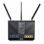 ASUS DSL-AC68U router inalámbrico de doble banda con Gigabit Ethernet, compatible con frecuencias de 2,4 GHz y 5 GHz, color negro. SKU: DSL-AC68U