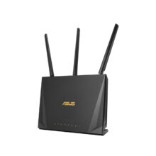 Imagen del router inalámbrico ASUS RT-AC2400 con capacidad Gigabit Ethernet, tribanda (2,4 GHz/5 GHz/5 GHz) y color negro. SKU: 90IG00WW-BU2G00