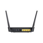 Router inalámbrico doble banda ASUS RT-AC51U con frecuencias de 2.4 GHz y 5 GHz. Color negro, SKU 90IG0150-BM3G00.