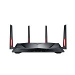 Router ASUS DSL-AC88U inalámbrico, Gigabit Ethernet, doble banda 2,4 GHz y 5 GHz, color negro y rojo. SKU: 90IG02W1-BM3G10
