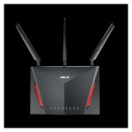 ASUS RT-AC86U router inalámbrico con Gigabit Ethernet y doble banda (2,4 GHz / 5 GHz), SKU: 90IG0401-BM3000, en color negro