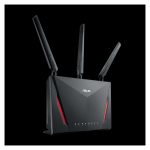 ASUS RT-AC86U router inalámbrico con Gigabit Ethernet y doble banda (2,4 GHz / 5 GHz), SKU: 90IG0401-BM3000, en color negro