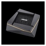 Imagen del router ASUS AiMesh AX6100 inalámbrico tribanda con Ethernet Gigabit, frecuencias 2.4 GHz y 5 GHz, en color negro, SKU 90IG04P0-MO3010