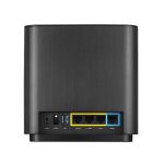 Router inalámbrico ASUS ZenWiFi AC Tribanda color negro con Ethernet Gigabit y frecuencias de 2,4 GHz y dos de 5 GHz. SKU 90IG04T0-MO3R50.