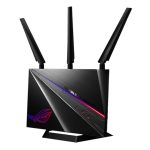 Router ASUS GT-AC2900 inalámbrico, doble banda (2,4 GHz y 5 GHz), color negro, SKU 90IG04Z0-MM2000, ideal para conexiones de alta velocidad en redes hogareñas