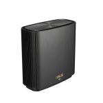 Router inalámbrico ASUS ZenWiFi AX (XT8) tribanda con frecuencias de 2,4 GHz y 5 GHz en color negro. SKU: 90IG0590-MO3G50