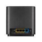Router inalámbrico ASUS ZenWiFi AX (XT8) tribanda con frecuencias de 2,4 GHz y 5 GHz en color negro. SKU: 90IG0590-MO3G50