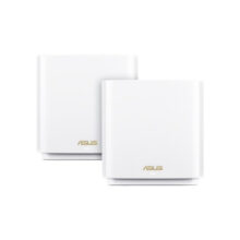 Router inalámbrico Gigabit Ethernet Tribanda Asus ZenWiFi AX (XT8) en color blanco, compatible con bandas de 2,4 GHz y 5 GHz, SKU 90IG0590-MO3G80