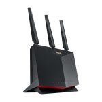 Router ASUS AX5700 RT-AX86U inalámbrico Gigabit Ethernet de doble banda (2.4 GHz y 5 GHz) en colores negro y rojo. SKU: RT-AX86U