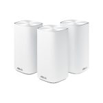 ASUS ZenWiFi CD6 router con conexiones de 2.5 y 5 Gigabit Ethernet en color blanco, SKU ZENWIFI CD6 3PK