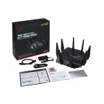 ASUS GT-AXE11000 router inalámbrico Tribanda, soporte 2.4 GHz, 5 GHz y 6 GHz, color negro, SKU GT-AXE11000