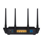 Router ASUS RT-AX58U inalámbrico Gigabit Ethernet de doble banda en color negro, con frecuencias de 2.4 GHz y 5 GHz, SKU 90IG06Q0-MO3B00