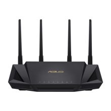 Router ASUS RT-AX58U inalámbrico Gigabit Ethernet de doble banda en color negro, con frecuencias de 2.4 GHz y 5 GHz, SKU 90IG06Q0-MO3B00
