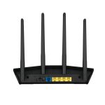 Imagen del ASUS Router RT-AX57 de doble banda con frecuencias de 2.4 GHz y 5 GHz en color negro, SKU RT-AX57