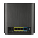 Sistema ASUS ZenWiFi AX (XT9) en color negro, conjunto de 2 unidades, tribanda con 2.4 GHz y dos 5 GHz, compatible con Wi-Fi 6 (802.11ax), SKU 90IG0740-MO3B30